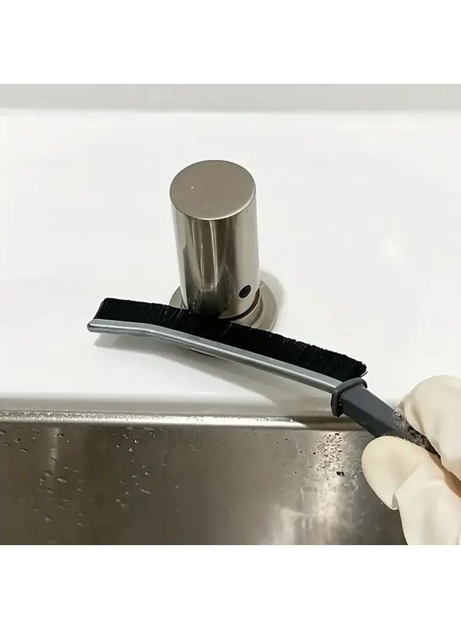 Black Stiff Bristle Crevice Brush Set 2pcs For Kitchen Bathroom Car Cleaning - Image 5